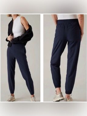Athleta SoHo Navy Tapered Track Joggers